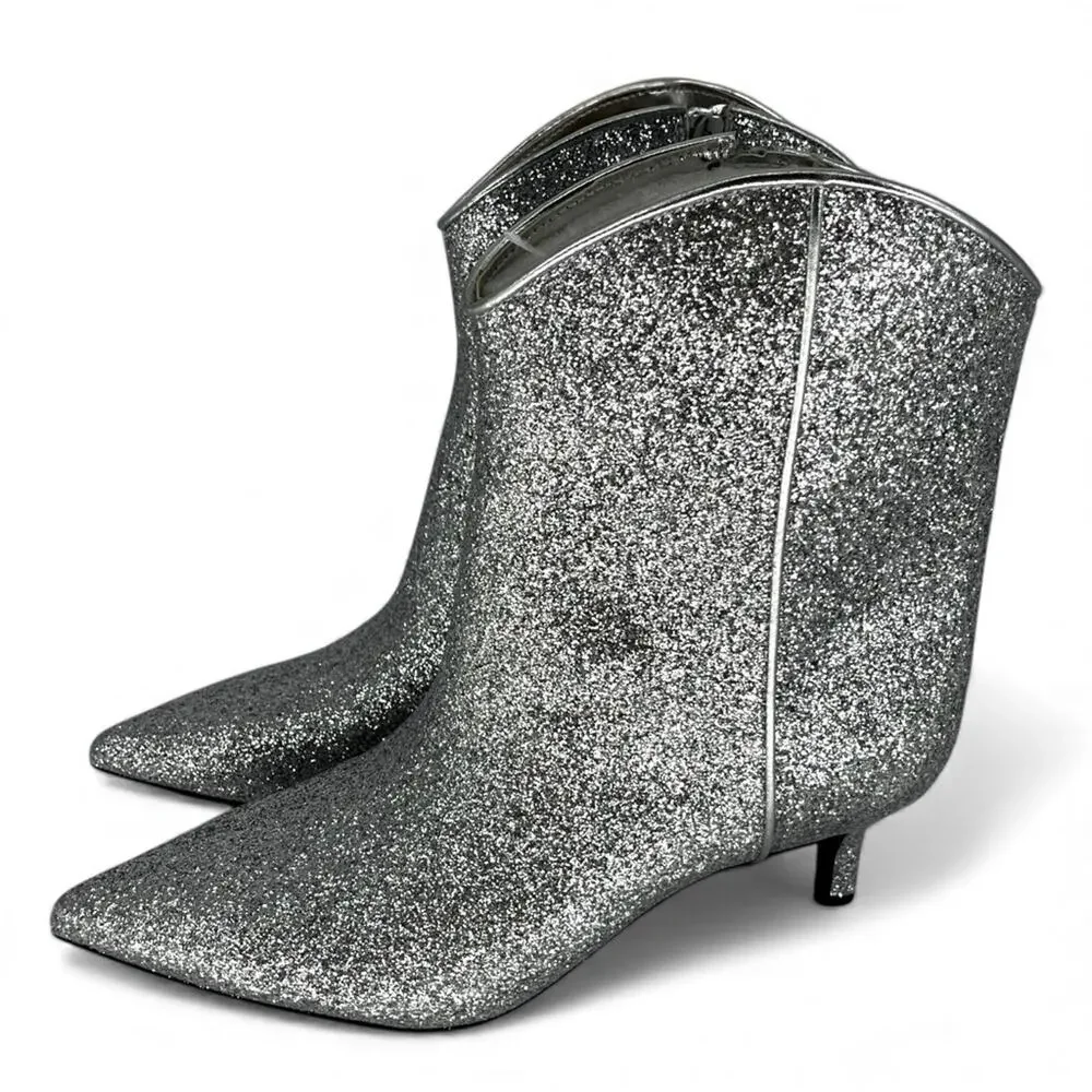 On 34th Aatira Tulip booties silver glitter - 8